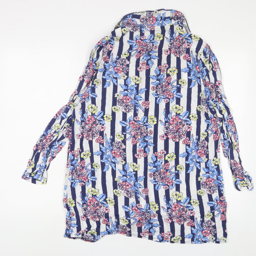 ASOS Womens Multicoloured Geometric Viscose A-Line Size 10 Collared Button