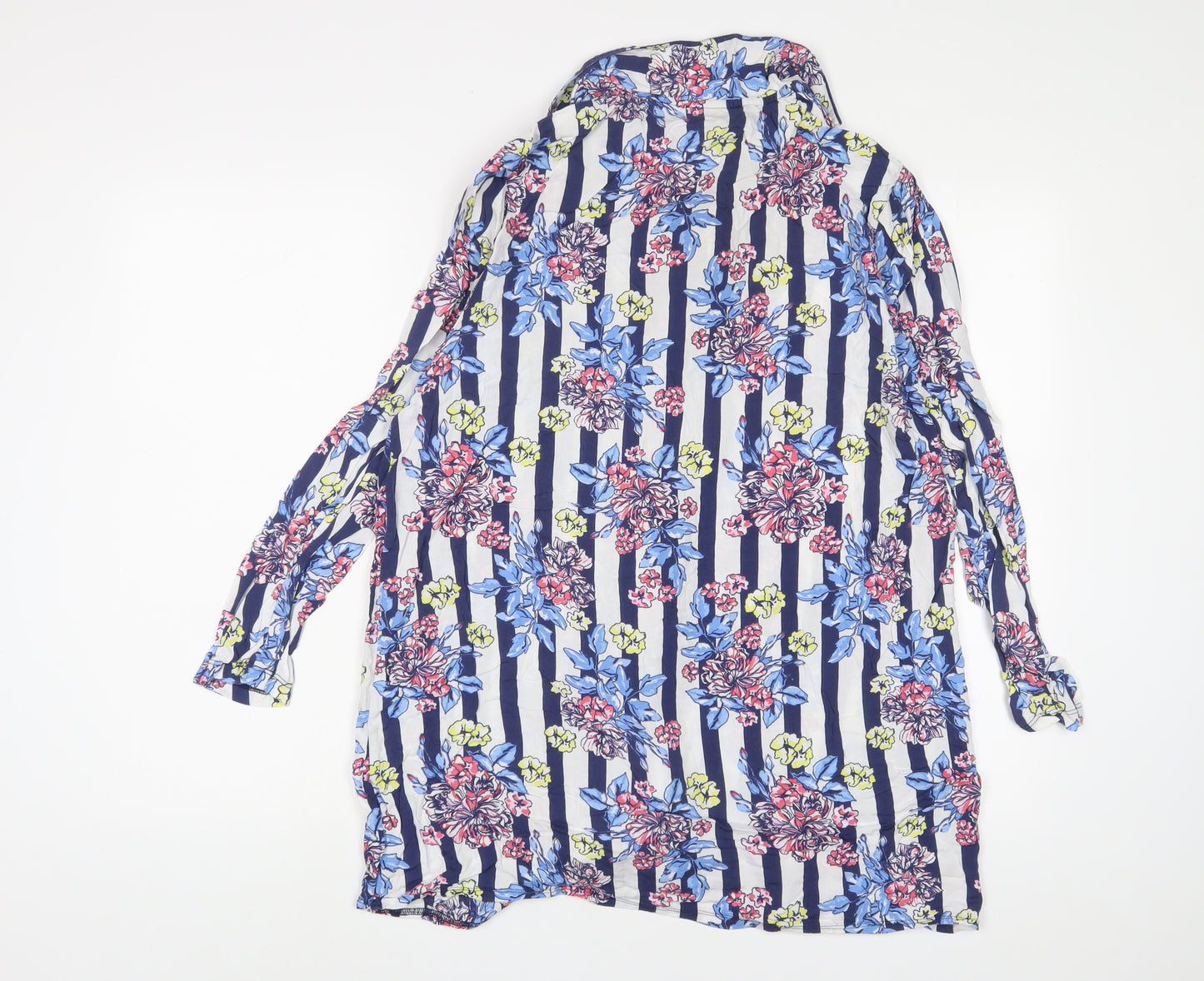 ASOS Womens Multicoloured Geometric Viscose A-Line Size 10 Collared Button