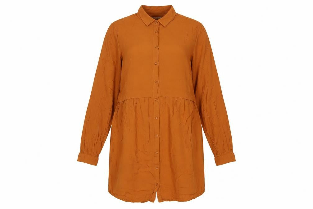 Terranova Womens Brown Viscose Shirt Dress Size XS Collared Button