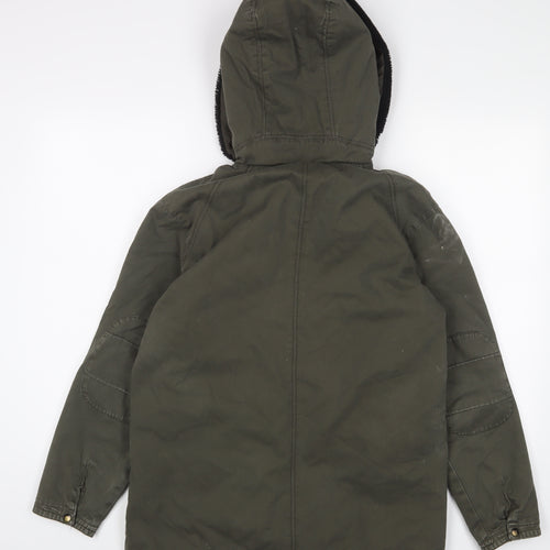 Pull&Bear Womens Green Jacket Coat Size S Zip - Pockets