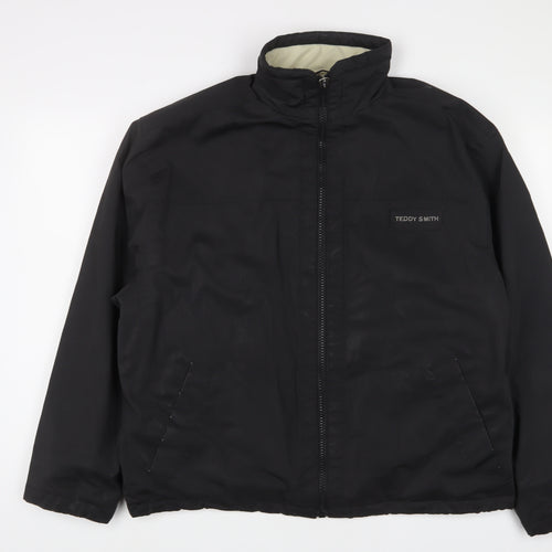 Teddy Smith Mens Black Jacket Coat Size M Zip