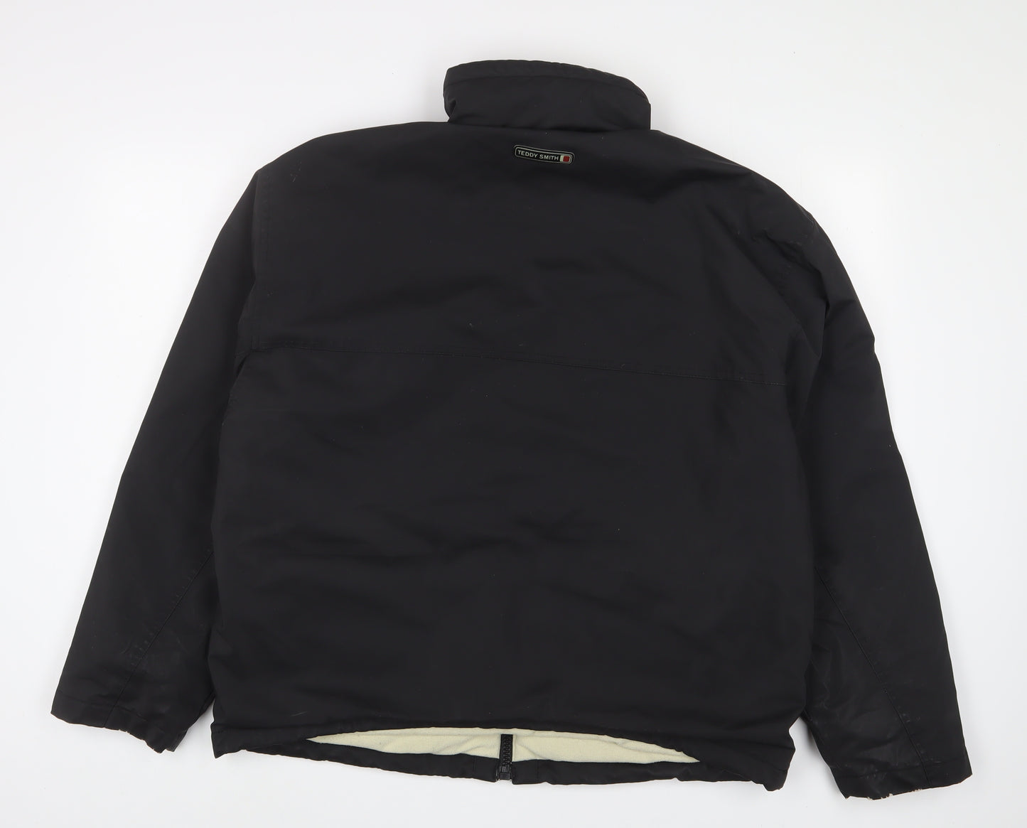 Teddy Smith Mens Black Jacket Coat Size M Zip