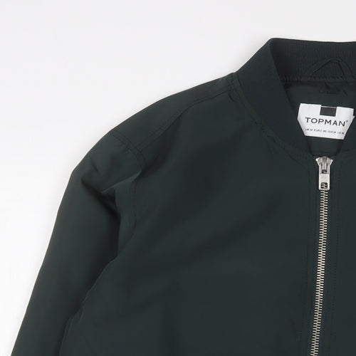 Topman Mens Green Bomber Jacket Jacket Size M Zip - Pockets