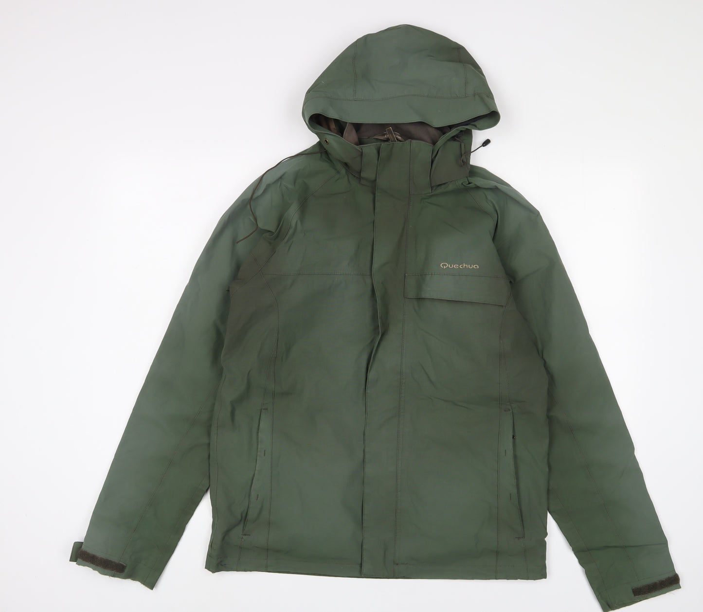 Quechua Mens Green Jacket Coat Size S Zip - Zip Pockets