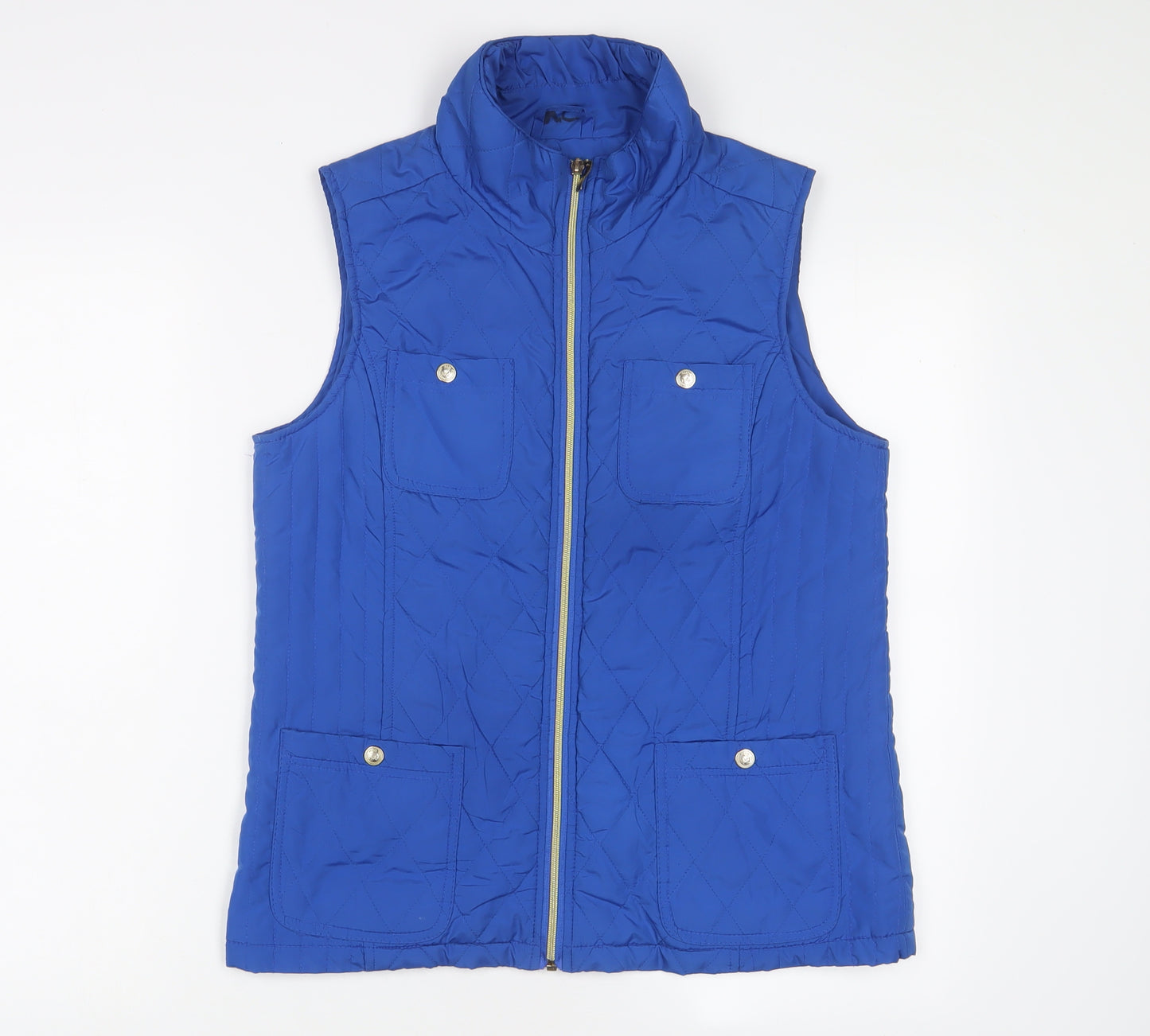 DAVID EMANUEL Womens Blue Gilet Jacket Size 12 Zip