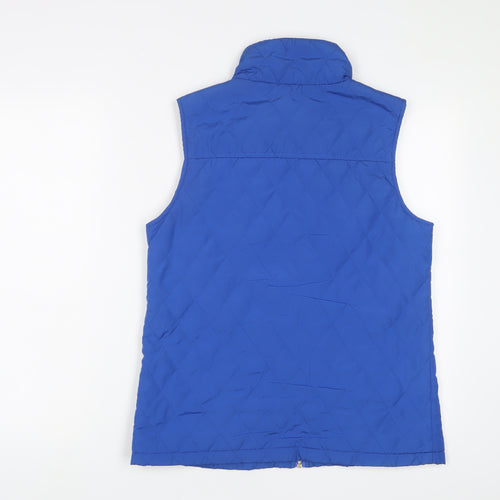 DAVID EMANUEL Womens Blue Gilet Jacket Size 12 Zip
