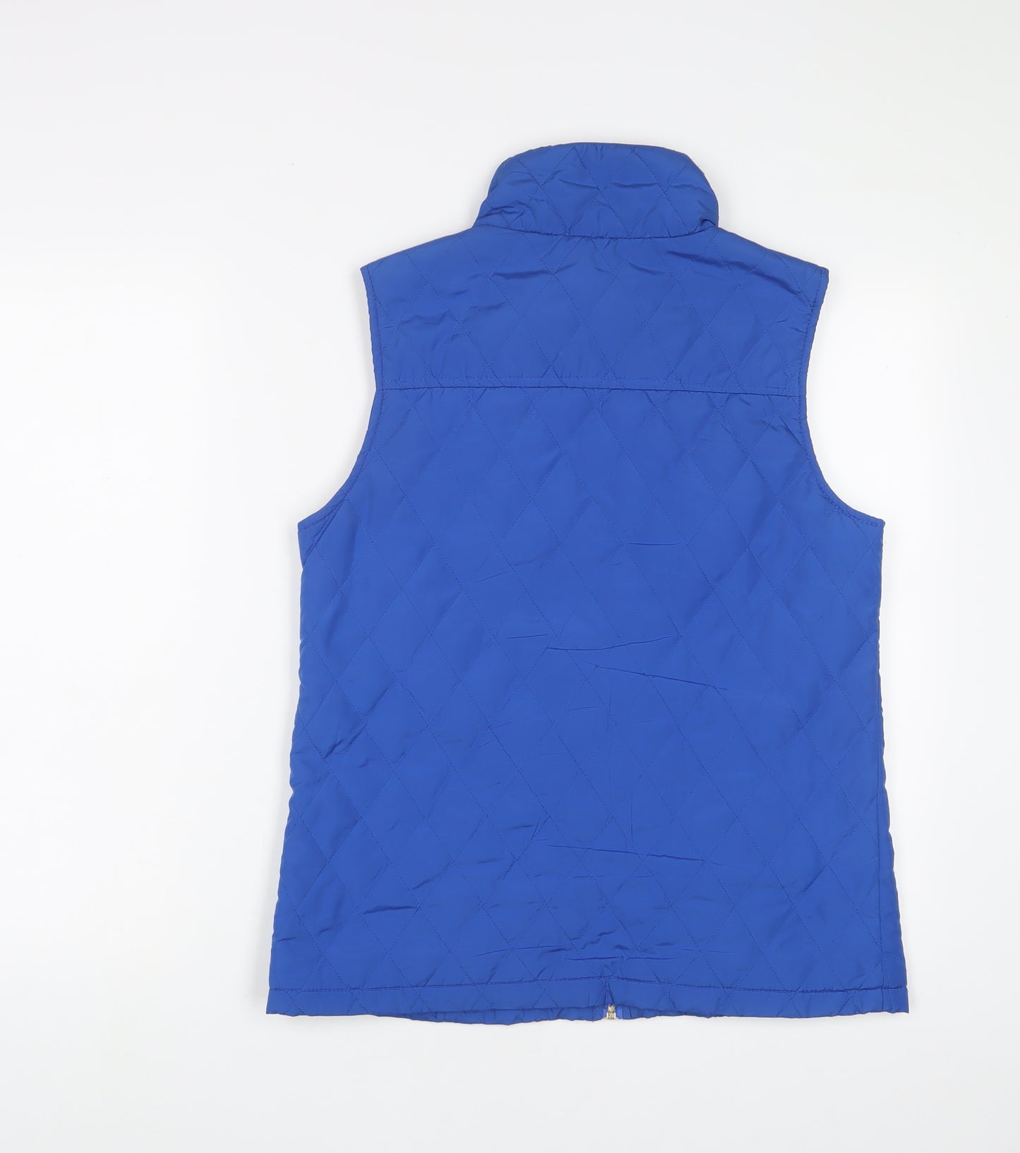 DAVID EMANUEL Womens Blue Gilet Jacket Size 12 Zip