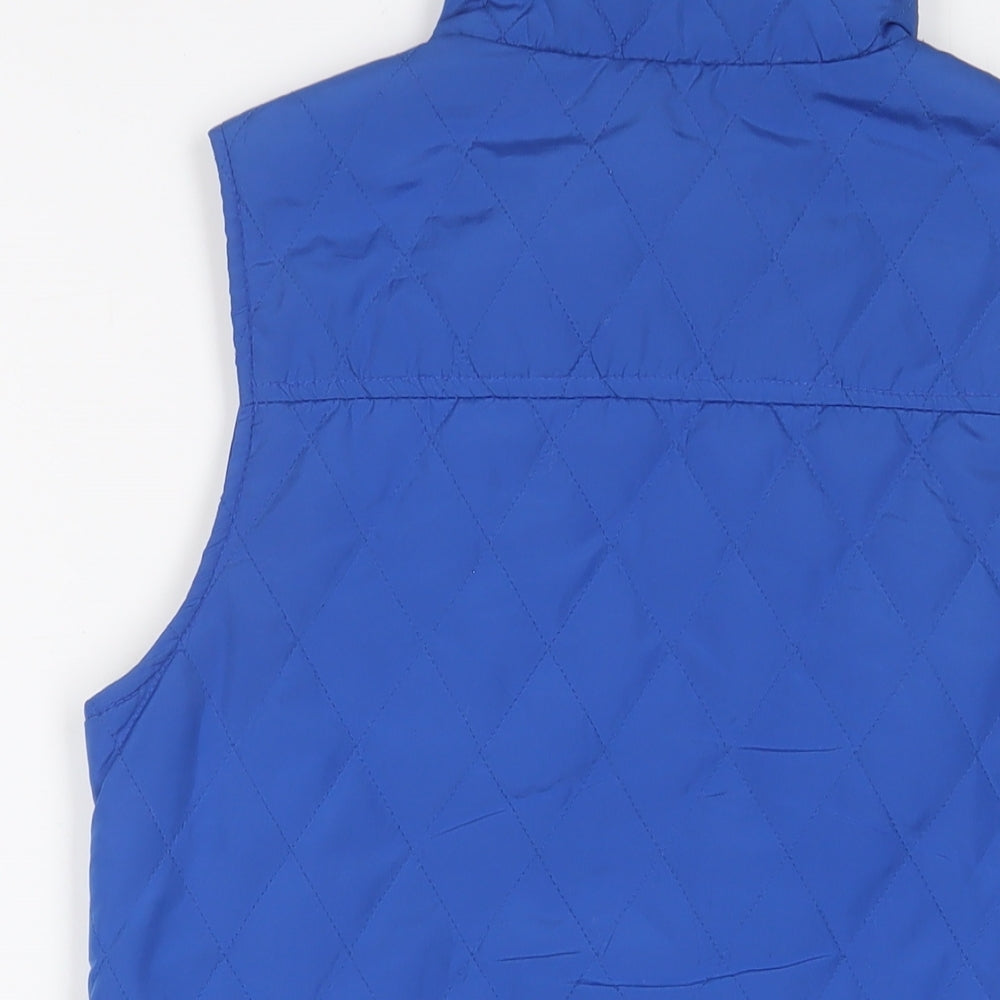 DAVID EMANUEL Womens Blue Gilet Jacket Size 12 Zip