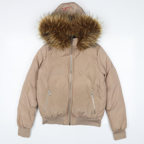 Coulture Womens Pink Parka Coat Size S Zip - Zip Pockets