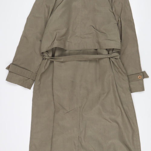 C&A Womens Green Overcoat Coat Size 12 Button - Belted