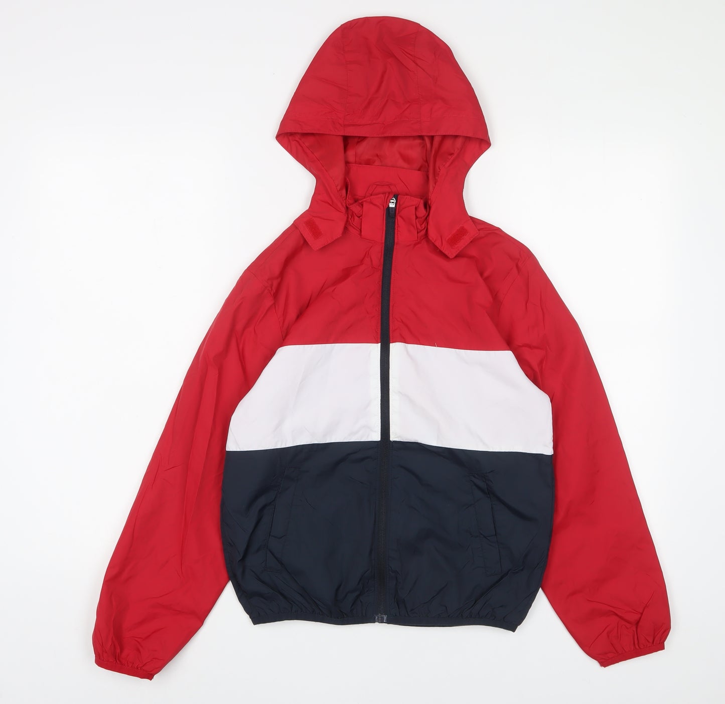 H&M Boys Red Jacket Size 7-8 Years Zip - Pockets