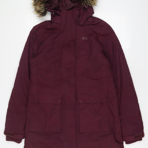Mountain Warehouse Womens Purple Parka Coat Size 10 Zip - Pockets