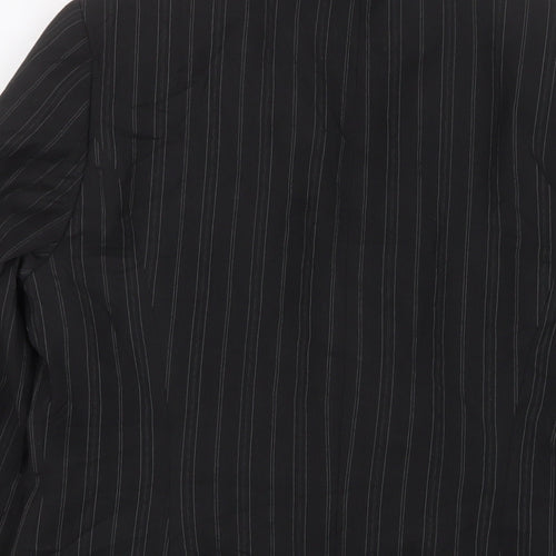 Marks and Spencer Womens Grey Striped Jacket Blazer Size 12 Button
