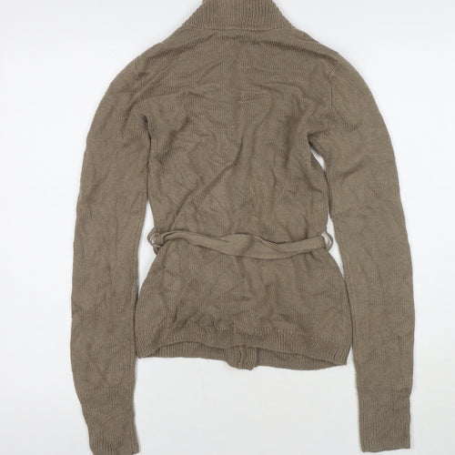 Divided by H&M Womens Brown V-Neck Acrylic Cardigan Jumper Size 8