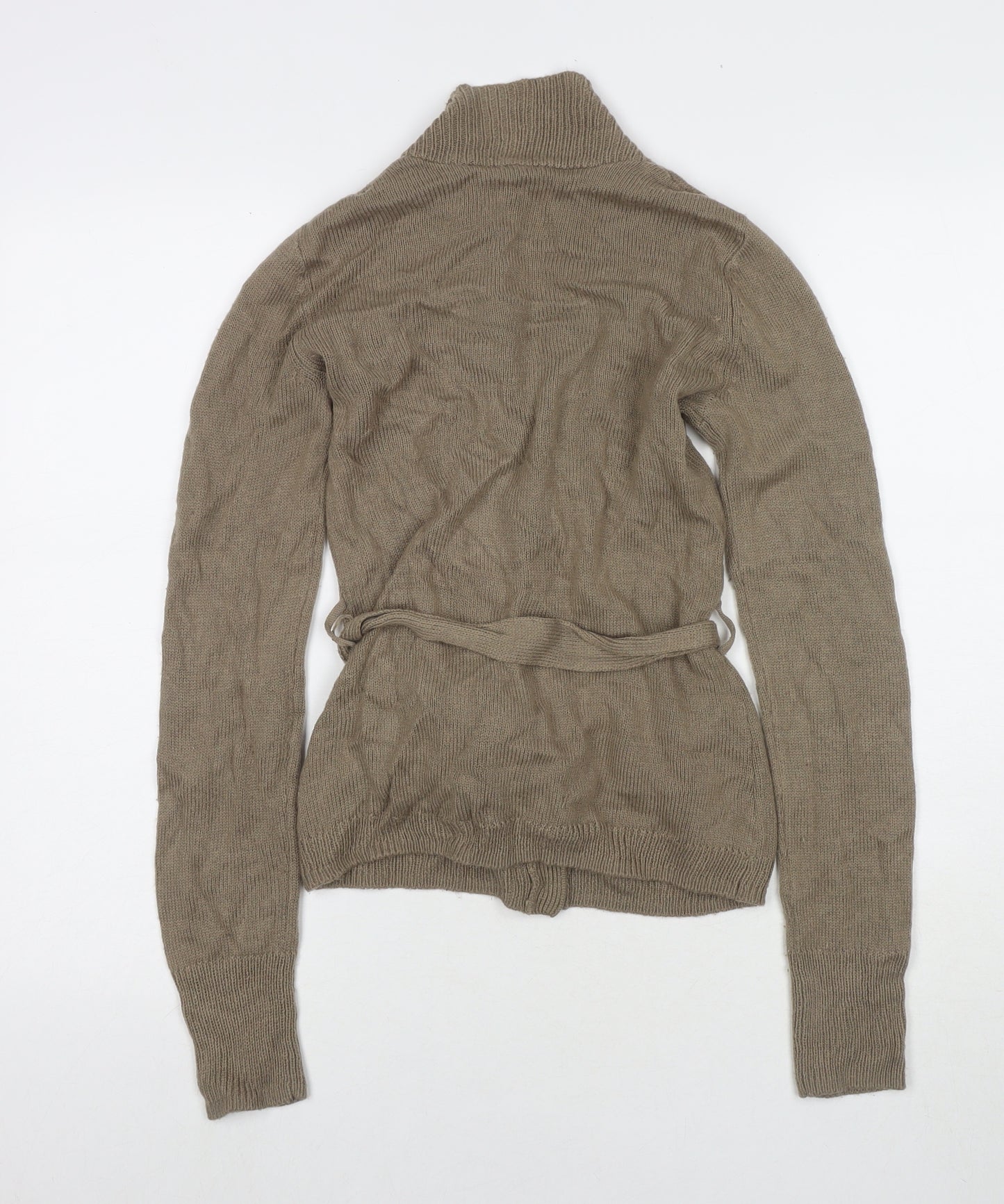 Divided by H&M Womens Brown V-Neck Acrylic Cardigan Jumper Size 8