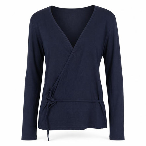 Just Female Womens Blue V-Neck Viscose Wrap Jumper Size S