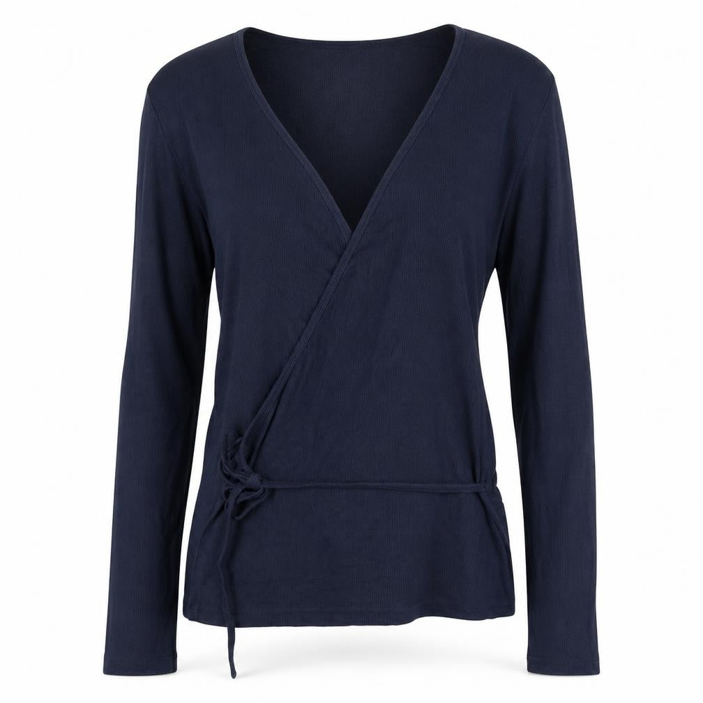 Just Female Womens Blue V-Neck Viscose Wrap Jumper Size S