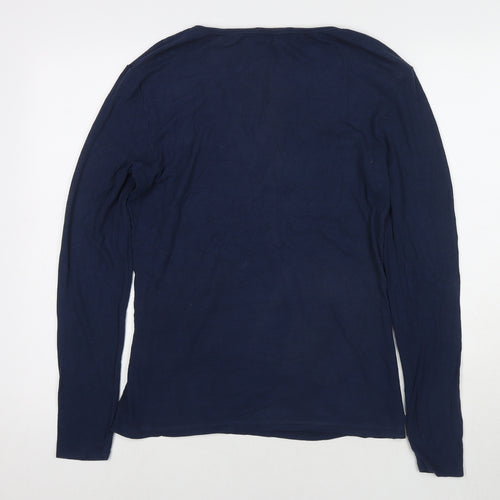 Just Female Womens Blue V-Neck Viscose Wrap Jumper Size S