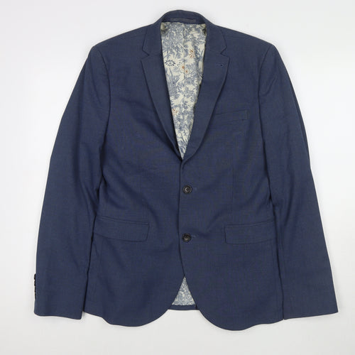 NEXT Mens Blue Polyester Jacket Blazer Size 38 Regular