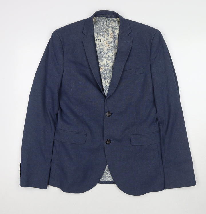 NEXT Mens Blue Polyester Jacket Blazer Size 38 Regular