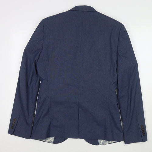 NEXT Mens Blue Polyester Jacket Blazer Size 38 Regular