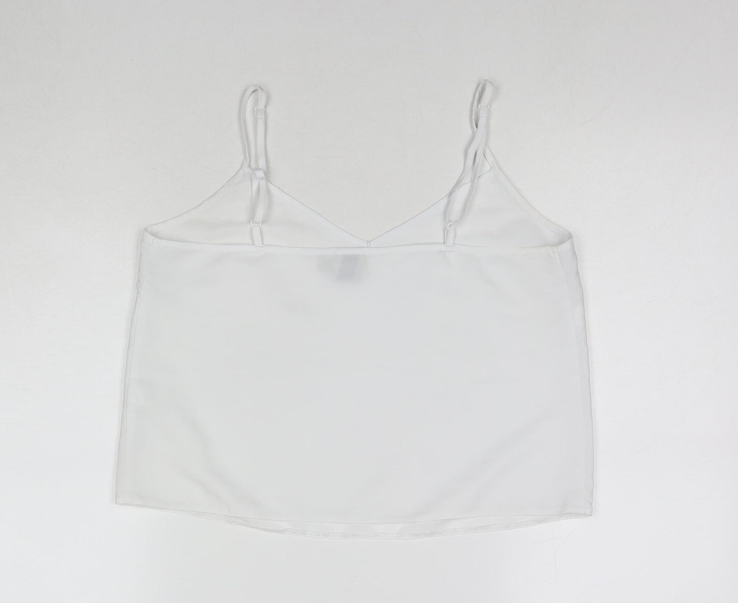 ASOS Womens White Polyester Camisole Tank Size 10 V-Neck