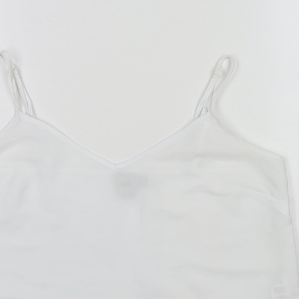 ASOS Womens White Polyester Camisole Tank Size 10 V-Neck