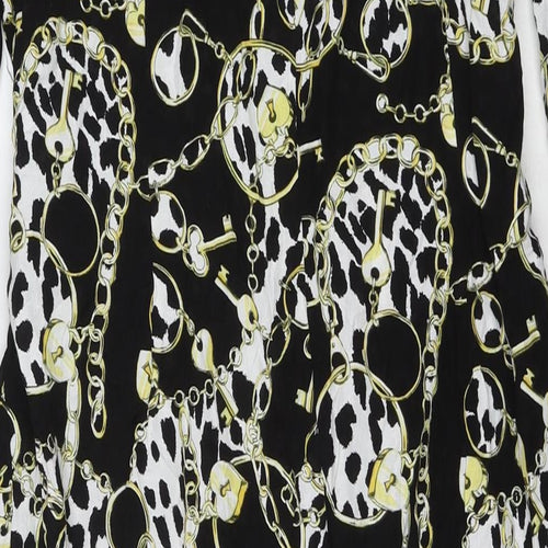 Topshop Womens Multicoloured Geometric Rayon Maxi Size 18 V-Neck Pullover