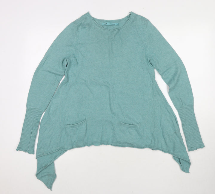 NEXT Womens Blue Round Neck Viscose Pullover Jumper Size 10