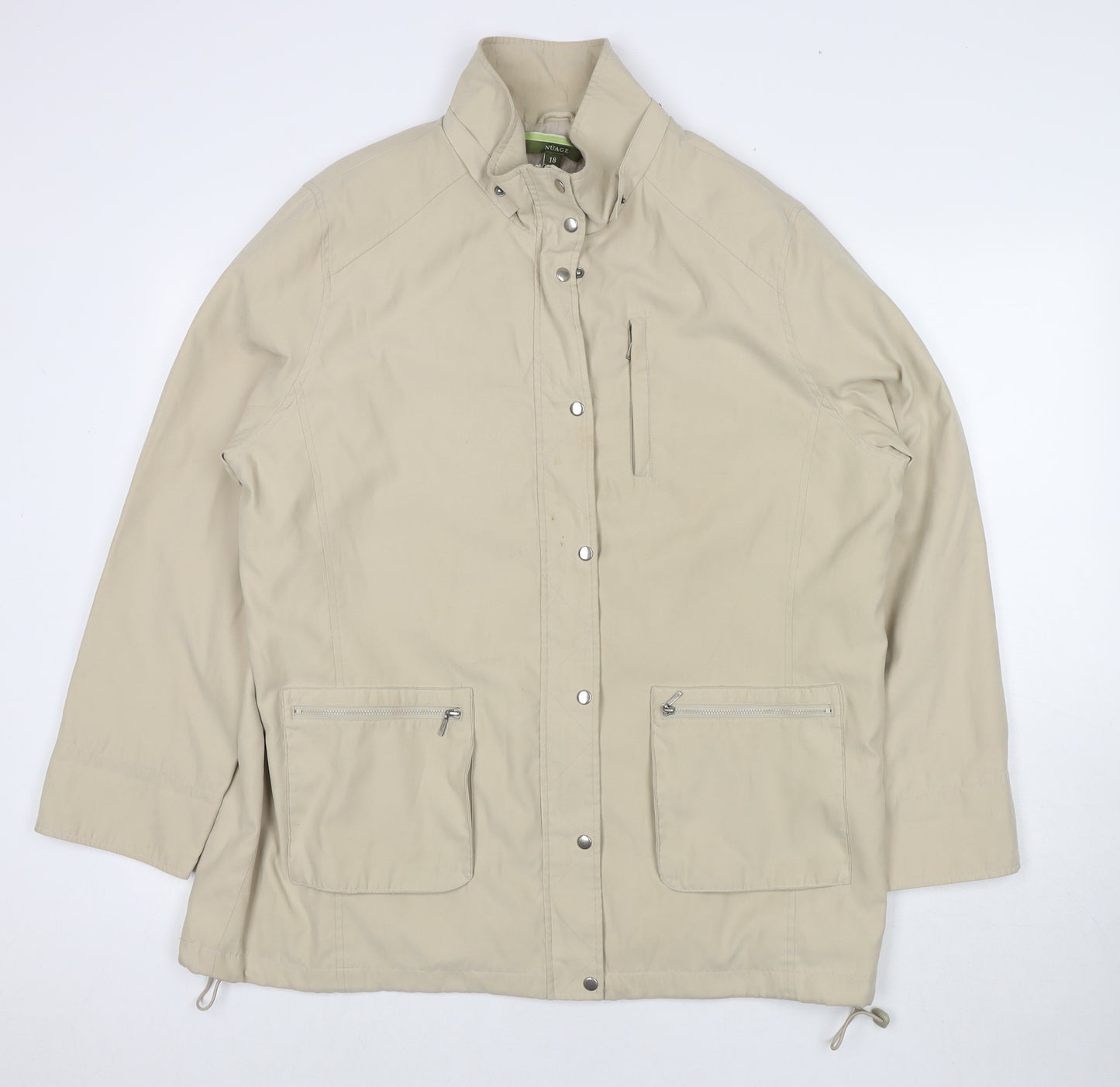 NuAge Womens Beige Parka Jacket Size 18 Zip