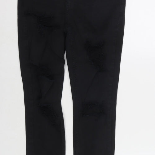 Topshop Womens Black Cotton Skinny Jeans Size 30 in L30 in Regular Zip