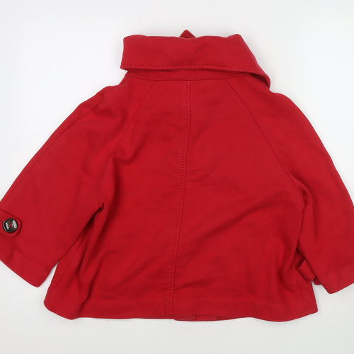 NEXT Womens Red Pea Coat Coat Size 16 Button