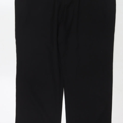 Marks and Spencer Mens Black Polyester Trousers Size 36 in L30 in Regular Zip