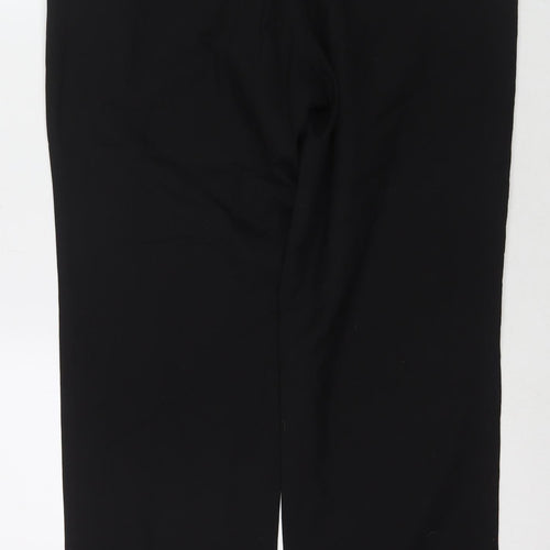 Marks and Spencer Mens Black Polyester Trousers Size 36 in L30 in Regular Zip
