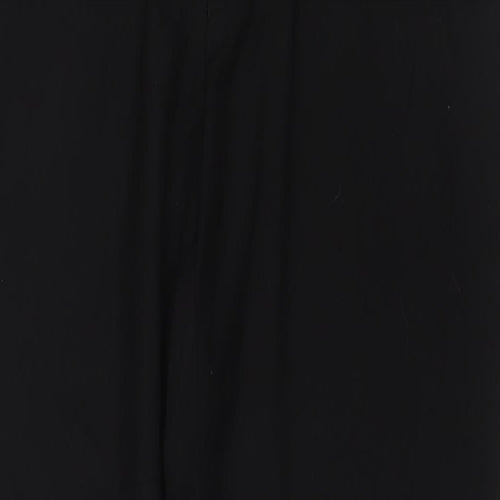 Marks and Spencer Mens Black Polyester Trousers Size 36 in L30 in Regular Zip