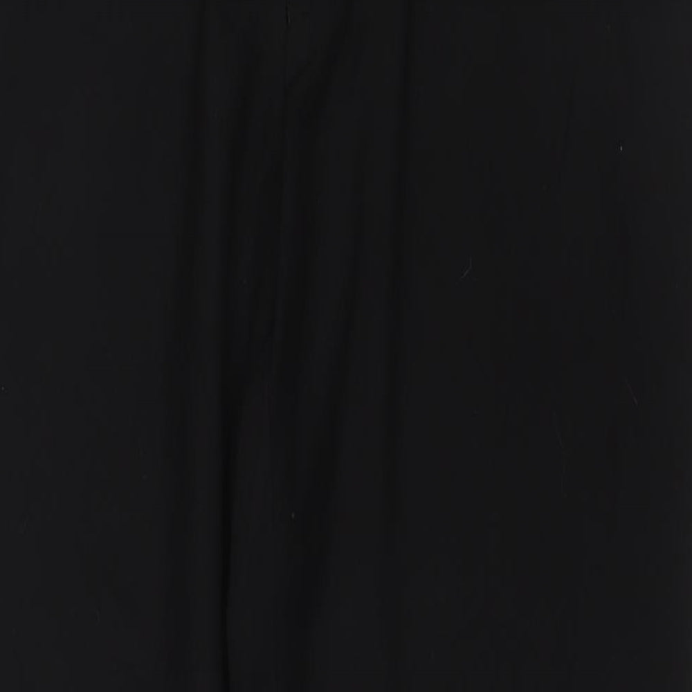 Marks and Spencer Mens Black Polyester Trousers Size 36 in L30 in Regular Zip