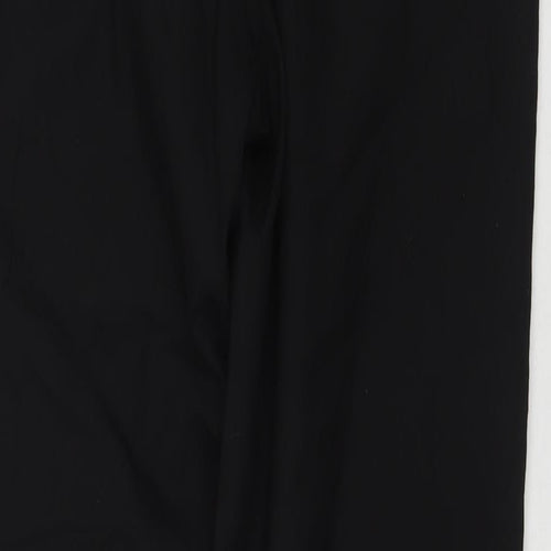 Marks and Spencer Mens Black Polyester Trousers Size 36 in L30 in Regular Zip
