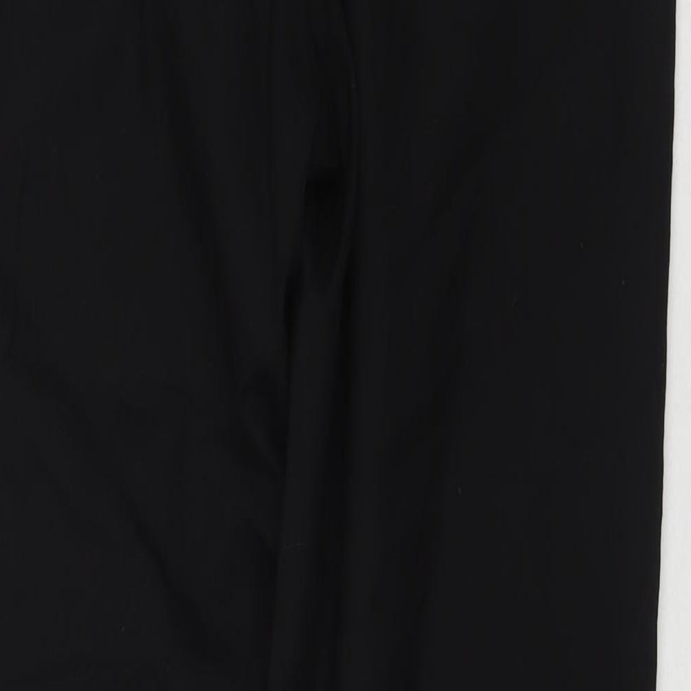 Marks and Spencer Mens Black Polyester Trousers Size 36 in L30 in Regular Zip