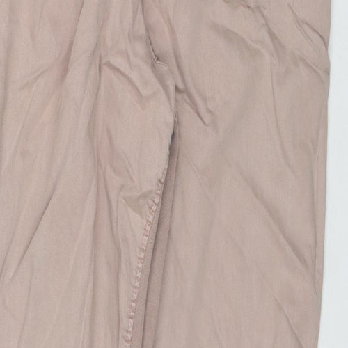 Marks and Spencer Womens Beige Lyocell Trousers Size 18 L28 in Regular Zip