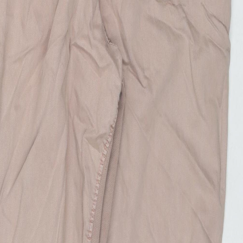 Marks and Spencer Womens Beige Lyocell Trousers Size 18 L28 in Regular Zip