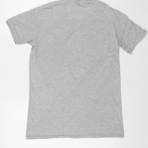 Disney Womens Grey Polyester Basic T-Shirt Size L Round Neck - Mickey Mouse Cuba