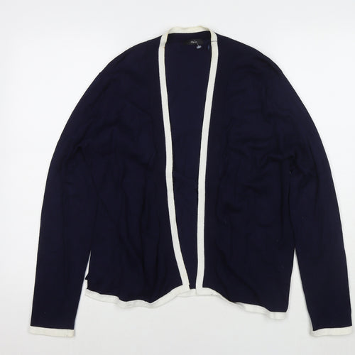 M&Co Womens Blue V-Neck Viscose Cardigan Jumper Size 16