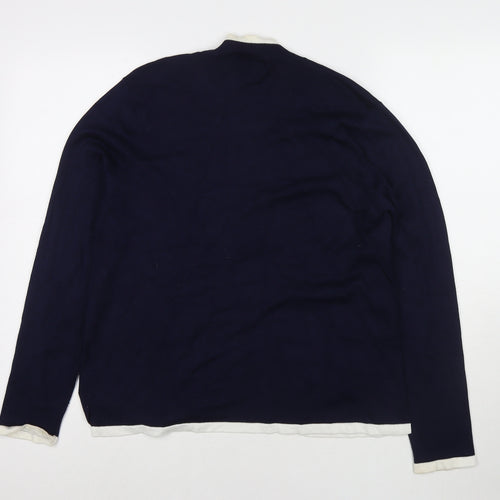 M&Co Womens Blue V-Neck Viscose Cardigan Jumper Size 16