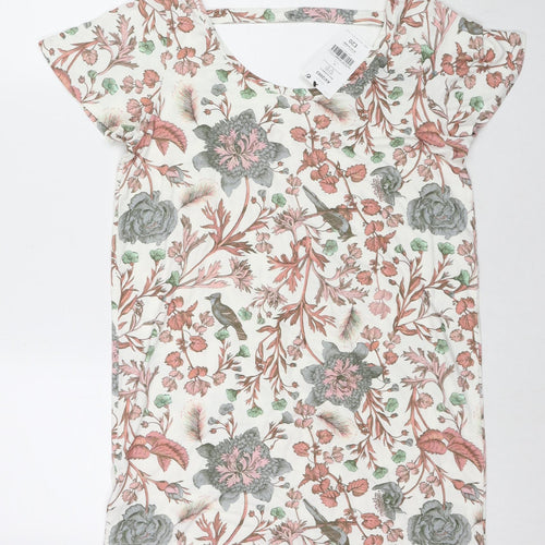 NEXT Womens Multicoloured Floral Viscose Tunic Blouse Size 10 Round Neck - Birds