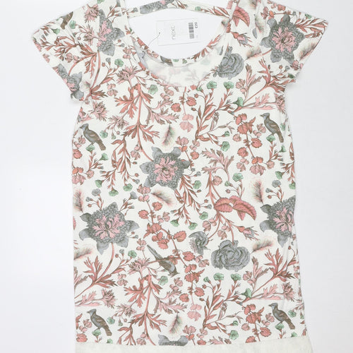 NEXT Womens Multicoloured Floral Viscose Tunic Blouse Size 10 Round Neck - Birds