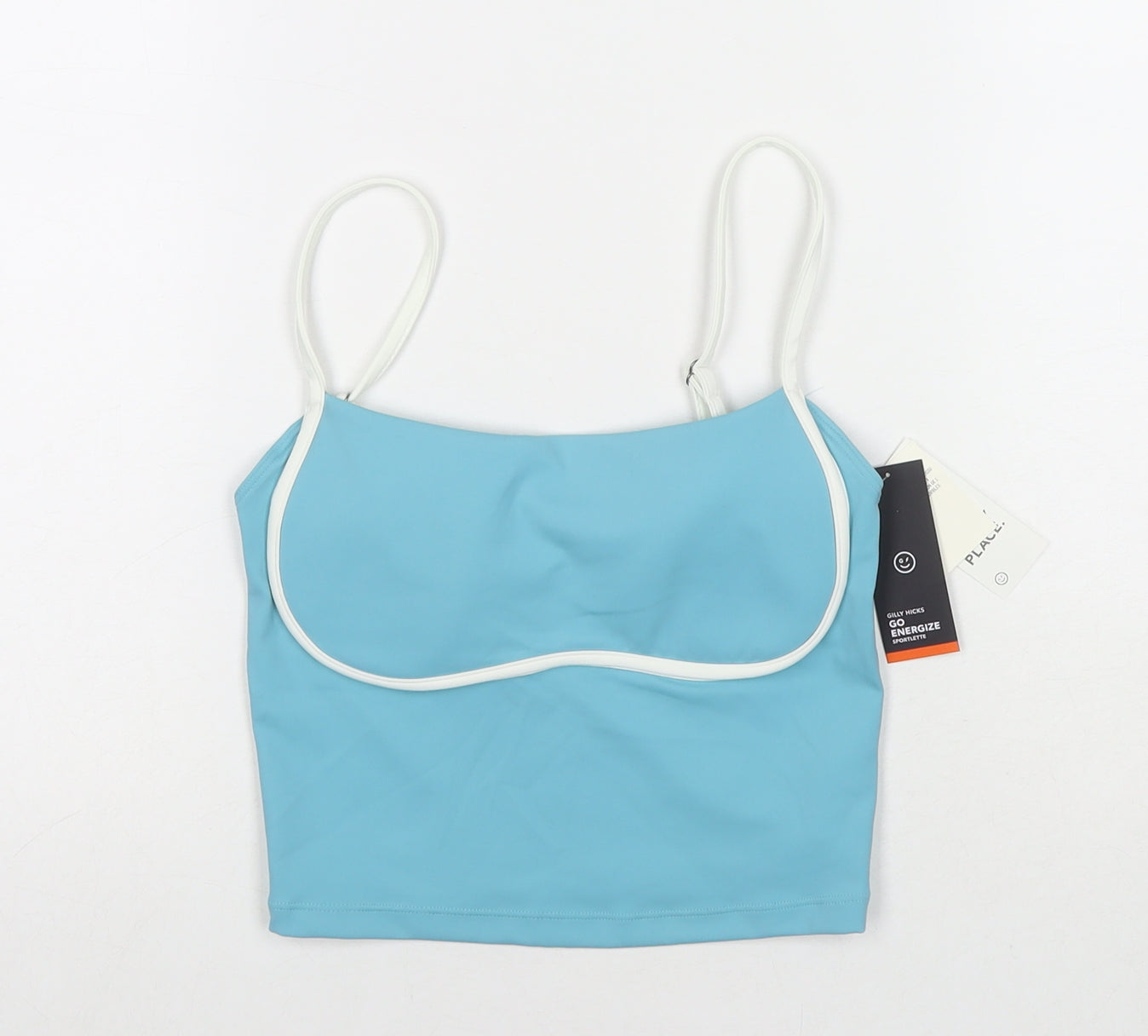 Gilly Hicks Womens Blue Polyester Cropped Tank Size S Square Neck Pullover