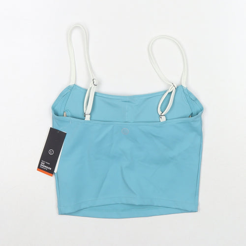 Gilly Hicks Womens Blue Polyester Cropped Tank Size S Square Neck Pullover