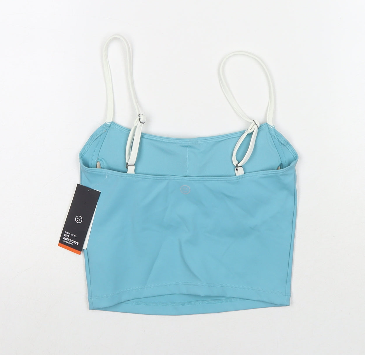 Gilly Hicks Womens Blue Polyester Cropped Tank Size S Square Neck Pullover