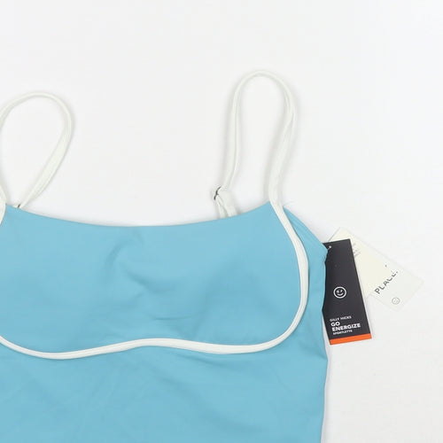 Gilly Hicks Womens Blue Polyester Cropped Tank Size S Square Neck Pullover