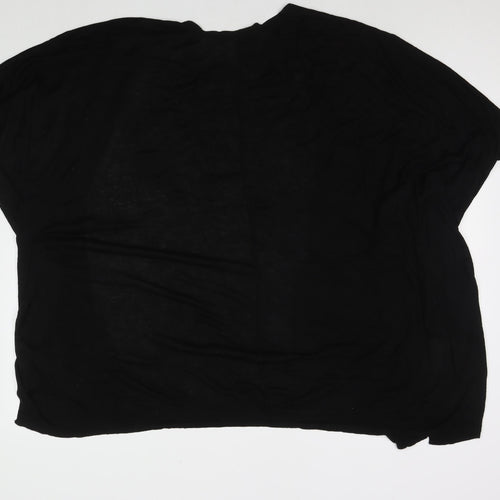 H&M Womens Black V-Neck Polyester Cape Jumper Size XS - Size XS/S
